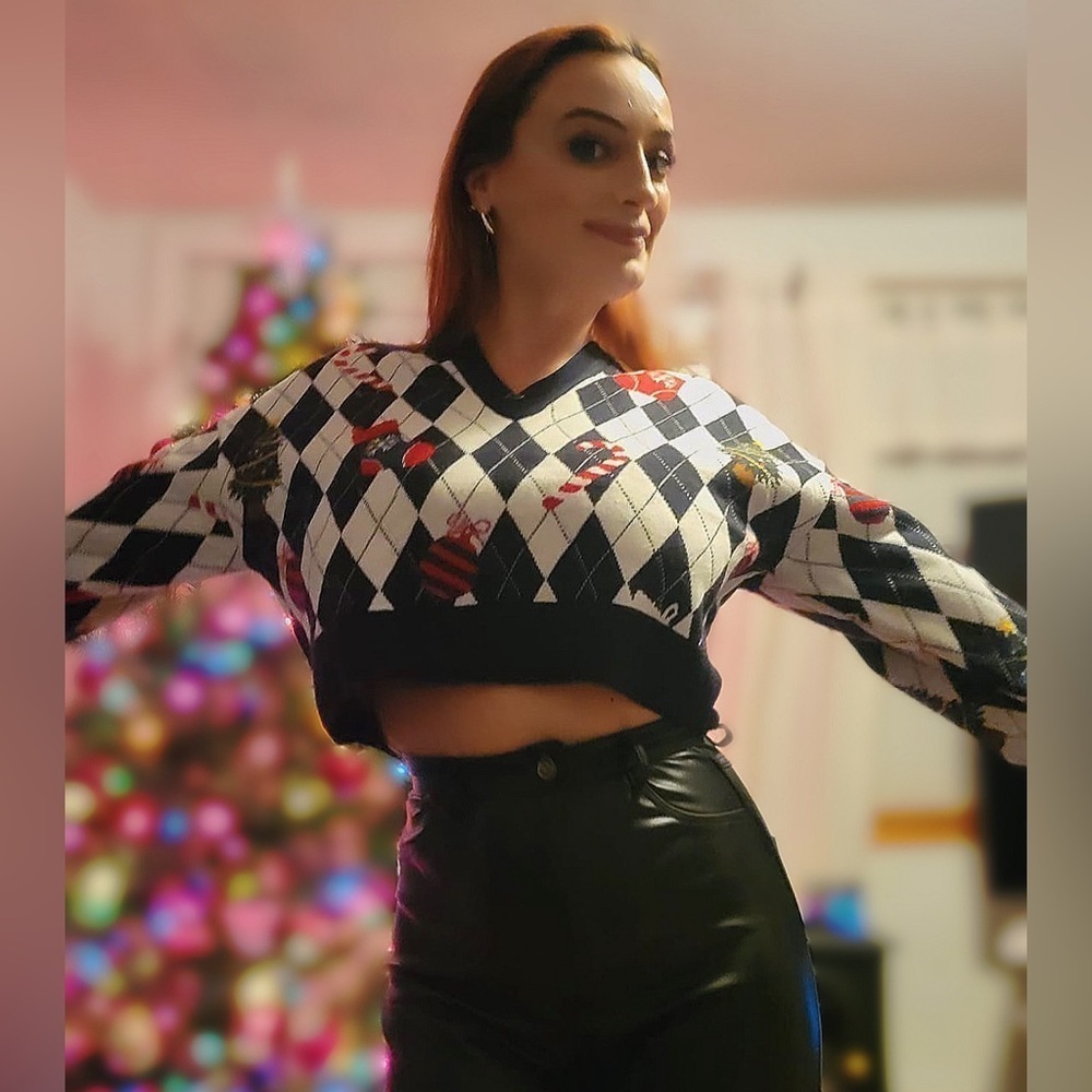 Tezenis holiday crop, christmas print